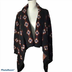 Say What  Aztec Print Tribal Waterfall Cardigan